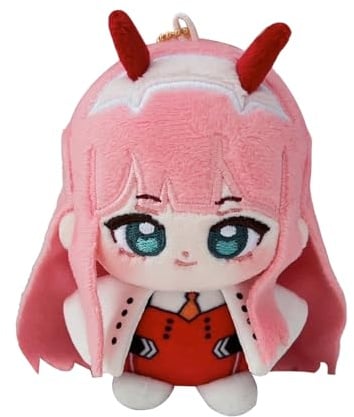 Qixiaan Zero Two Plüschfigur 02 Plushies Set Rosa Mini Kuschelkissen PP Baumwolle Gefülltes Kissen Super Soft Plushie für Anime Fans