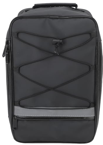 Cufaee Fahrradträger-Tasche hinten, 15 l, wasserdichte E-Fahrrad-Satteltasche, PU-Leder-Fahrrad-Kofferraumträger für den Außenbereich, Schwarz
