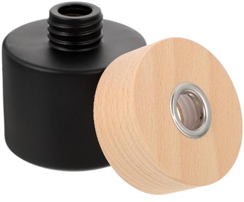 Toddmomy Flacon Diffuseur Décoratif 100ml en Verre et Bois, Noir | Rechargeable, Lavable et Portable, Format Compact pour Fêtes d Anniversaire et Réunions Familiales