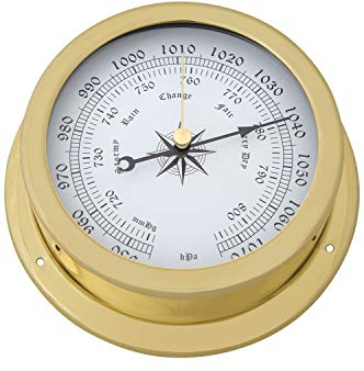 Barometer rund Messing analog 14,5cm