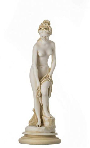 BeautifulGreekStatues Helen von Troy Sparta nackte nackt weibliche Figur Alabaster Statue Skulptur 23cm Goldton