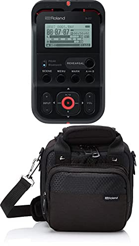 Roland R-07 High-Resolution Portable Audio Recorder with Over-shoulder Carry Case