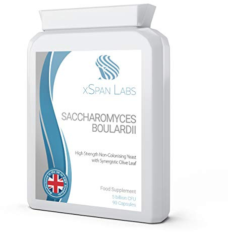 xSpan Labs Saccharomyces Boulardii 5 Billion CFU 90 Capsules Supplement | Saccharomyces Boulardii 5 Billion CFU 90 Capsules - No Refrigeration Required - High Strength Non-Colonising Yeast.