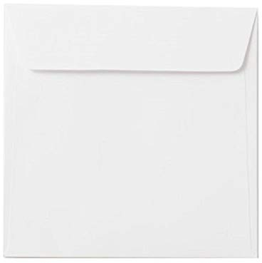 Paper24 Quadratische Briefumschläge 160x160 mm, 16x16 cm mit Haftklebung, 120g/m², in Weiß 25 Stück