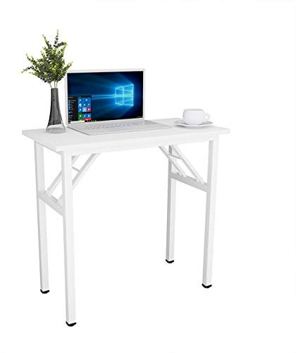 DlandHome klapptisch klein PC Tisch Schreibtisch Klapptisch 80x40 cm Laptop Tisch Computertisch klein klappbar Montagefrei Esstisch für Zuhause, Büro, küche, Picknick, Garten Weiß