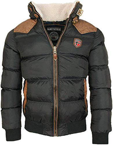 Geographical Norway warme Winterjacke Designer Herren Winter Stepp Jacke [GeNo-31-Dk.Grey-Gr.XL]