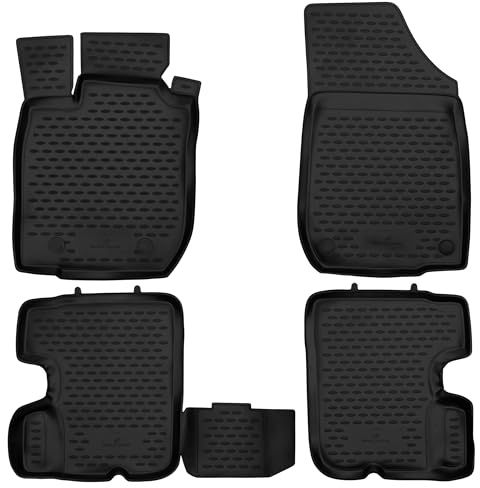 WALSER XTR Gummi Fussmatten Auto für Dacia Sandero 1 2008-2012, 100% passgenaue Auto Fußmatten, robuste Universal Fußmatte Auto, Gummimatten Auto, Auto Fussmatten Gummi, Auto Gummimatten