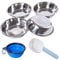 Shallow Cat Bowls Stainless Steel, ACEONE 4pcs Whisker Friendly Cat Dishes for Food and Water, Metal Whisker Fatigue Pet Bowl for Small Dogs and Cats, 12oz