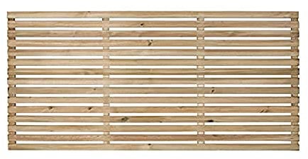 Forest Garden 1.8m x 0.9m Pressure Treated Contemporary Slatted Fence Panel - Pack of 3