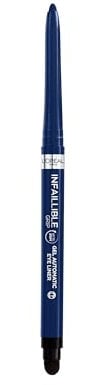 L'Oréal Paris Wasserfester Eyeliner mit Gel-Formel und integriertem Schwamm für gelungene Smokey Eyes, 36h Halt, Infaillible Gel Automatic Grip Liner, Blue Jersey (Blau), 1 Stück