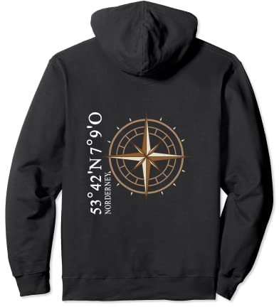 Norderney Koordinaten Souvenir Insel, Norderney Pullover Hoodie