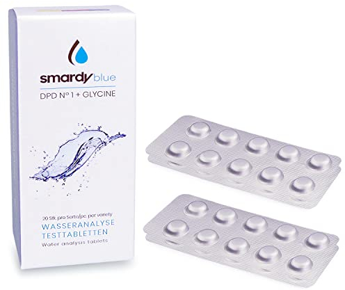 smardy 40 Photometer Testtabletten je 20x DPD1 und 20x Glycin (Brom, Chlordioxid Test) für Elektronische Wassertester
