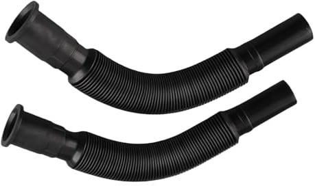 2 Stück Flexibles Beckenablaufrohr Abflussschlauch Verlängerungsrohr PVC Wasserrohr für Küche Badezimmer Toilette Waschbecken Kanalisation Abfluss Schwarz