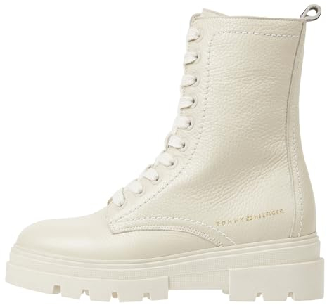 Tommy Hilfiger Stivali Bassi Donna Monochromatic Lace Up Stivaletti, Beige (Classic Beige), 36 EU