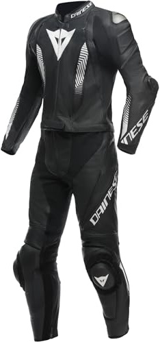 Dainese Laguna Seca 5 2-Teiler S/T Motorrad Lederkombi, schwarz/weiß, 110