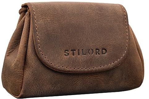 STILORD 'Bronn' Petit Porte Monnaie Cuir Portefeuille Vintage pour Pièces Billets Clés Retro Bourse à Monnaie Cuir Véritable, Couleur:Marron Moyen