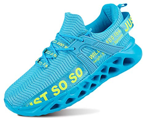 QDCFY Sneaker Herren Freizeitschuhe Sportschuhe Laufschuhe Turnschuhe Fitness Straßenlaufschuhe Trainer Outdoor Sneakers Blau 4EU