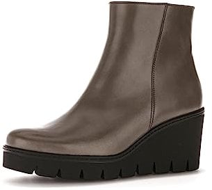 Gabor Damen Keilstiefeletten, Frauen Stiefeletten,Wechselfußbett,Best Fitting,Keilabsatz,Wedge Heel,warm,gefüttert,Winter,Taupe,42.5 EU / 8.5 UK