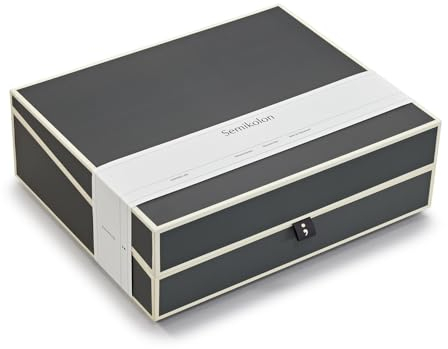 Semikolon 370089 Dokumentenbox - Aufbewahrungs-Box für Dokumente A4-31,5 x 26 x 10 cm - lava stone grau