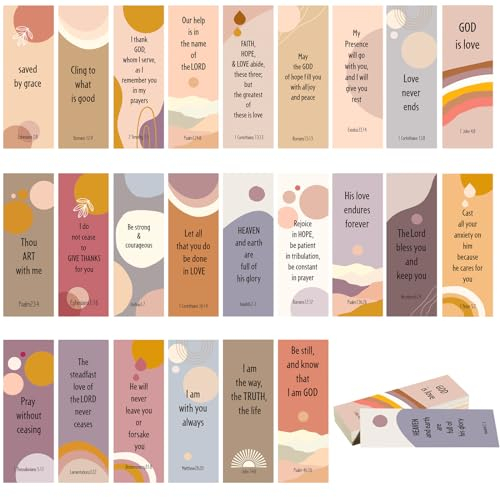 72 Stück Bibelverse Lesezeichen - Inspirierende Christliche Buchzeichen Mit Zitaten - Positive Glaube Blumen Geschenk für Buchliebhaber, Frauen, Männer (Boho Stil)