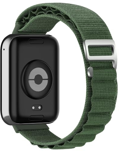 ZoRoll Cinturino Compatibile con Xiaomi Redmi Watch 5/Watch 4, Nylon G-Hook Regolabile Sportivo Bracciale Compatibile con Xiaomi Mi Band 9 Pro/Band 8 Pro - Verde