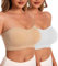 Yutdeng Reggiseno Senza Spalline per Donna Reggiseno a Fascia Invisibile Silicone Bra Push Up Imbottiti Reggiseno Senza Cuciture Antiscivolo Bralette Intimo Lingerie,Beige&Bianco,XXL