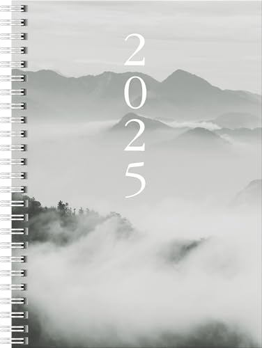 rido/idé Buchkalender Mod. Timing 1 2025 „Cloudy Mountains“ | A5, Papier