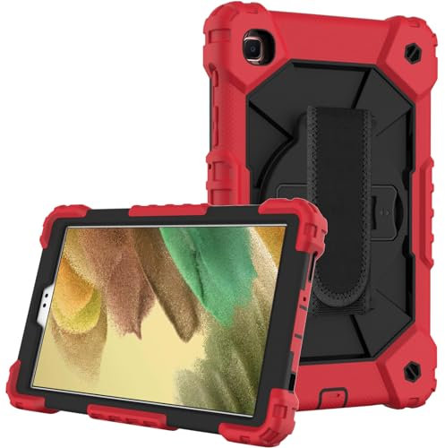 BARALARIQIU Funda para Samsung Tab A7 Lite 8.7 Tablet Funda Protectora Resistente a Golpes con Correa de Mano Giratoria 360°/Soporte Plegable/Correa de Hombro Ajustable para T225/T220(2021)