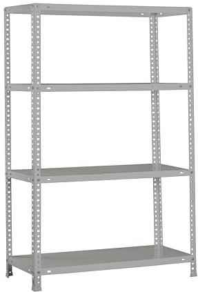 PROREGAL Schraubregal Panda MID | HxBxT 150x100x40cm | Fachlast 75kg | Grau | Schwerlastregal Lagerregal Garagenregal