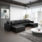 Fun Möbel Wohnlandschaft Schlafsofa Sofa Conor Premium (Kunstleder Schwarz)