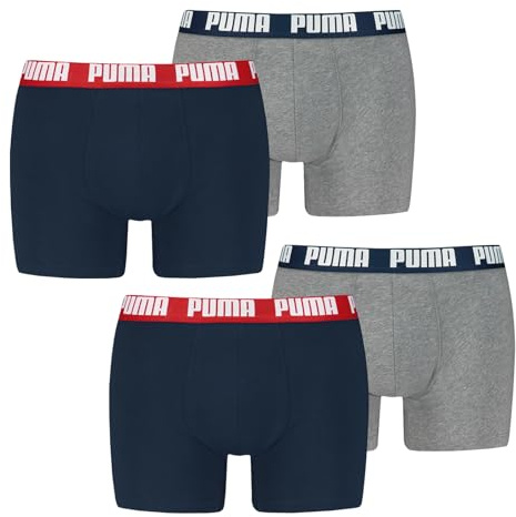 PUMA Herren Boxer Boxershorts Shorts Unterhosen Comfort Stretch 4er Pack, Wäschegröße:XL, Artikel:-006 Navy/Grey Melange