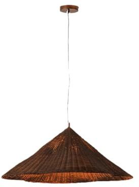 Minimalist Straw Hat Rattan Pendant Light Japanese Wabi-sabi Style E26 Base LED Handmade Hanging Lamp Diameter 19.69 In Chandeliers For Living Room Bedroom Restaurant Minshuku Lighting Fixture