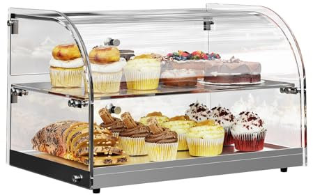 45L Malphi Curved Glass Display Cabinet for Bread, Pastries & Desserts - Commercial Showcase for Bakeries & Cafes,561 L * 385 W * 371 H (MM)