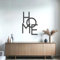 ebenkunst | Home Schriftzug Wanddeko Wohnzimmer - Modernes Wandbild aus HDF, stilvolle Flur Deko, Wandbilder Made in Germany, Hochwertige Holz Deko Zum Aufhängen Oder Ankleben, 1 cm dick, Schwarz