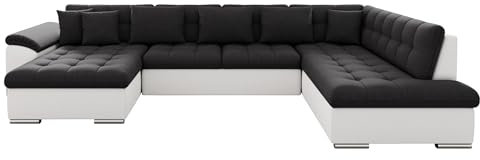 Mirjan24 Eckcouch Ecksofa Niko, Design Sofa Couch mit Schlaffunktion U-Sofa Große Farbauswahl Wohnlandschaft (Ecksofa Links, Soft 017 + Soul 20)