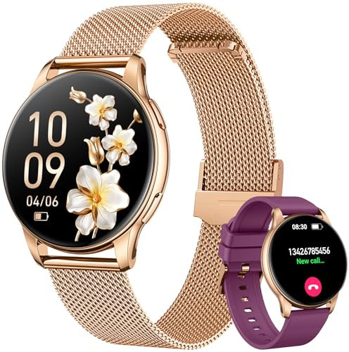 Orologio Smartwatch Donna Smart Watch: 1.32 Orologi Digitale con Effettua Risposta Chiamate Modalità Sportive Pressione Sanguigna Sonno Contapassi Impermeabile IP68 Fitness Tracker per iOS Android