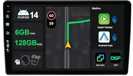 [6G+128G] IPS 9 Android 14 Autoradio Für Audi A4 (B6/B7) | Seat Exeo mit navi Octa Core-[Eingebauter CarPlay/Android Auto/DSP/Mirror Link/GPS Navi/360 Camera/Bluetooth 5.0/WiFi/USB