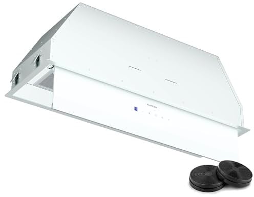 Klarstein Ventimate Campana Integrada, 85cm Campana Extractora con Control Táctil, 390 m³/h, Eficiencia Energética A+, Motor Silencioso, Luz LED, Filtro de Carbón para Recirculación, Blanco
