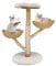 BingoPaw Wood Cat Climbing Tree: Modern Indoor Cat Tree Activity Tower with Plush Cushion Sisal Scratching Post Cozy Kitten Play House for Multiple Cats 60x60x111Hcm