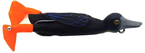 Liummrcy Angeln Köder Fischerei Köder Propeller Flipper Enten Köder 3D Wobbler Eyes Topwater Schwimmköder weich zum Angeln schwarz, Fischereiausrüstung