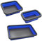 Juego de 3 Conchas Magnéticas de Fijación, Bandejas Magnéticas de Silicona, Bandejas Plegables, Accesorios de Taller para Pequeños Pernos, Tornillos, Tuercas y Arandelas (Azul) (Azul)