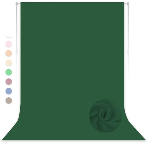 Dark Green Photography Backdrop for Photoshoot, Fabric, 8x10 FT | Versatile Studio Photo Backgrounds, Easy to Install, for Portraits Shooting, Party Decor, Live Streaming, Video Recording