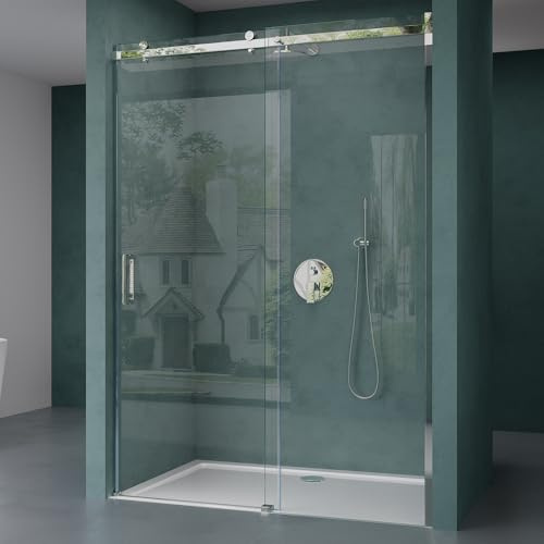 Mai & Mai Duschtür Nischentür dusche Duschkabine Schiebetür 110x195cm | Duschtrennwand Duschabtrennung in Klarglas, 8mm Sicherheitsglas mit Nanobeschichtung Teramo04