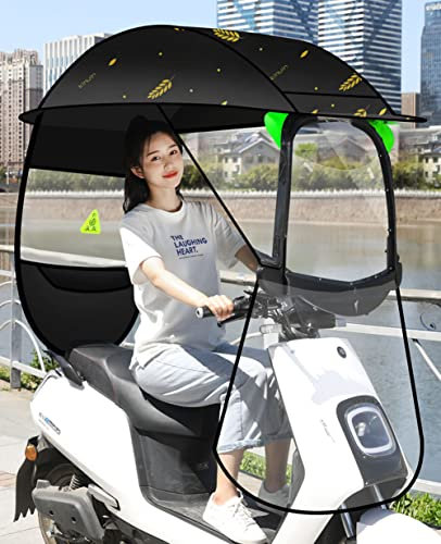 Elektrische Motorrad Sonnenblende Abdeckung - Transparente Überdachung für Mobilitätsroller, Sonnenregen Windschutz, Universal Passform, Langlebiger Outdoor Shield für Elektroautos und Roller