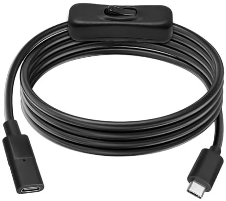 Cavo USB Type-C da 1 m, 10 Gbps, cavo di prolunga USB C maschio a femmina con interruttore, supporto di ricarica video/dati/PD per telefoni cellulari, tablet e computer