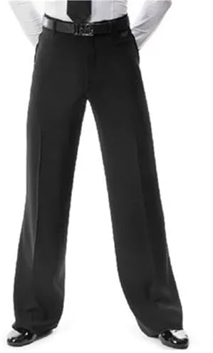 MZYFDC Pantalone Uomo per Danza Latino Pantaloni da Ballo Jazz/Latino da Uomo, Neri, da Uomo, for Sala da Ballo, Abbigliamento da Ballo for Prove/esibizioni(Black Belt Section,Waist 84CM)
