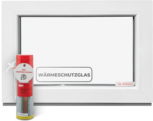 Ventana de cristal fijo de 90 x 40 cm, acristalamiento triple – todos los tamaños ventana de plástico con perfil de 76 mm – Ventana de sótano (ancho x alto): 900 x 400 mm, perfecto para ventanas de