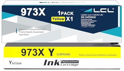 LCL 973X Tintenpatrone Ersatz für HP 973 973X F6T83AE 7000 Seiten (1Gelb) | High Yield für HP PageWide Pro 452dn 452dw 452dwt 477dn 477dw 477dwt MFP 552dw 577dw 577z Managed MFP P57750dw P55250dw
