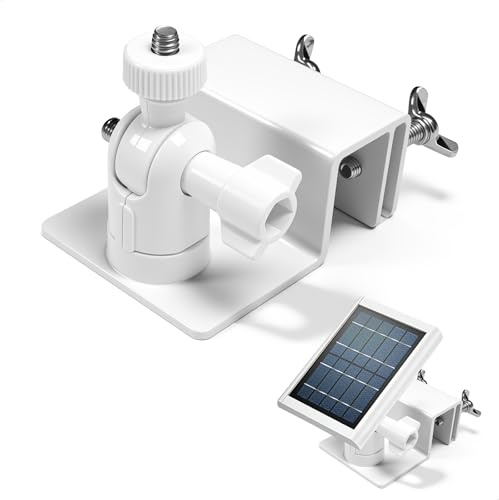 Support Panneau Solaire Universel, Fixation Pour Batterie Solaire Portable & Caméras, Montage Sans Outil Pour 1/4 de Pouce, Blanc, Réglable