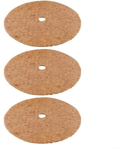 3 Pieces Coconut Mulching Discs Made from Natural Coco Coir for Tree Root For Protection and Control Mulching Mats for Plants (46cm)